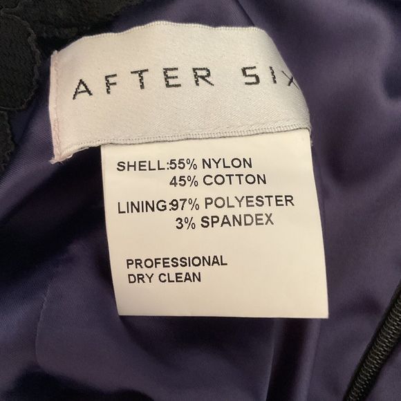 After Six Black Lace Cocktail Length V-Neck Dress Size 10 NWT - Picture 9 of 10